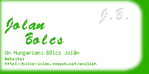 jolan bolcs business card